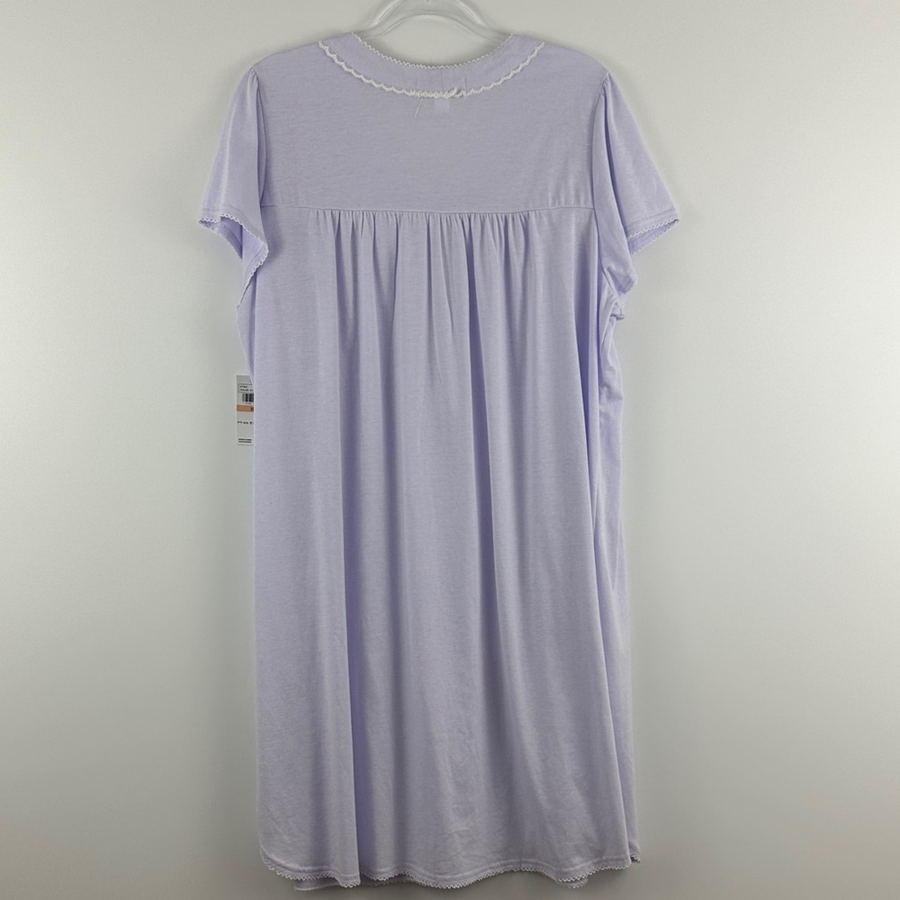 NWT Miss Elaine Lavender Sleep Dress 2X Nightgown Soft Knit Plus Size - Picture 7 of 9